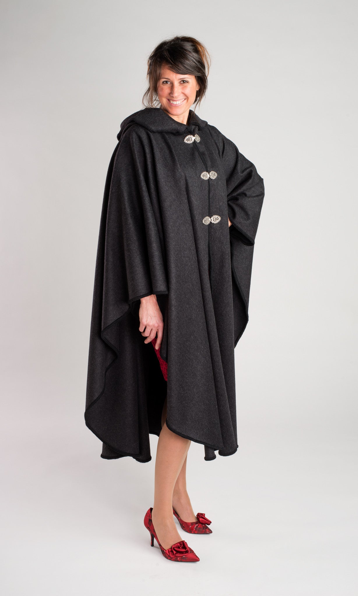 Portlander Cape, Merino Wool Cape, Charcoal Grey by Old Port Wool